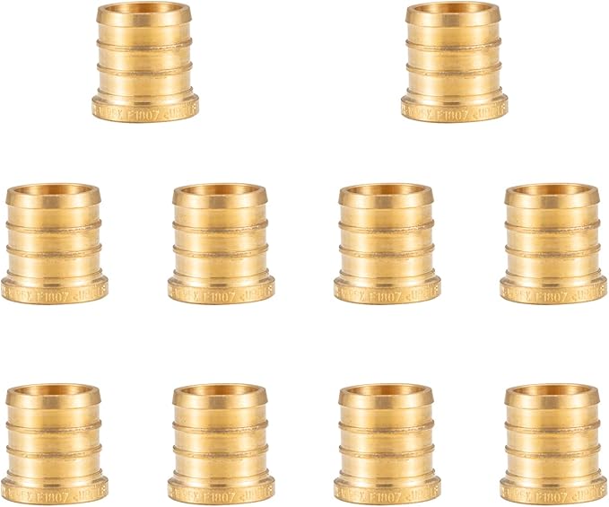 WMAXPFIT(10 Pack) 3/4 Inch PEX Plug F1807, LF Brass crimp fitting for PEX-b pipe