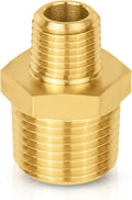 100-PCs HeSun Brass Hex Nipple Pipe Fitting, 1/2" NPT Male x 1/4" NPT Male Hex Pipe Adapter