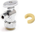 EFIELD Push Fit 1/4 Turn Angle Stop Valve Water Shut Off 1/2 Push x 3/8 Inch Compression Chrome With Disconnect Clip,(PF-VALVE028)