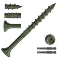 #8 x 2 Inch Deck Screws (255Pcs) 2lb. Carbon Steel, Green, Flat Head, Rust Resistant epoxy Coated, with T25 Star Bit