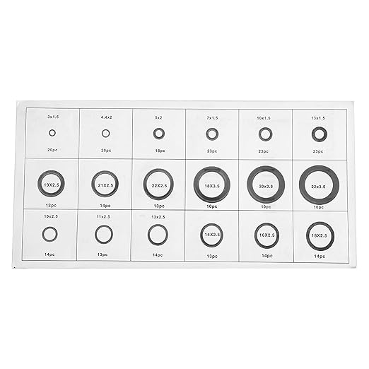 279 Pcs O Ring Assortment Kit, 18 Size Black Rubber O Ring Kit Resist Oil and Heat for Auto Plumbing Hydraulic Hose Faucet Water Air or Gas Repair
