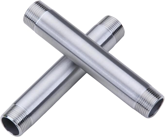 CONSTELLAR 304 Stainless Steel Pipe Fitting - 3/4" NPT Male x 3/4" NPT Male Threaded Thickened Pipe Wall, 150mm (6 inch) Length Heavy Nipple Seamless Pipe (1 Pcs)