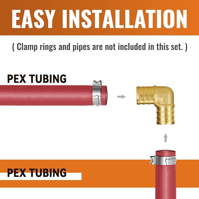 SUNGATOR 12-Pack 3/4" Pex 90 Degree Elbow, No Lead Brass, Pex Fittings 3/4 Inch Elbow, NSF, UPC Certified