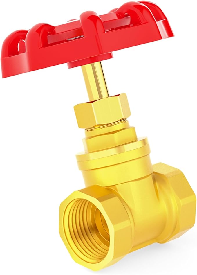 GASHER 2PCS Brass industrial Globe Valve, 1/2" NPT DN15 Female with Wheel Handle,Globe Valve Tool For Water, Oil, Gas