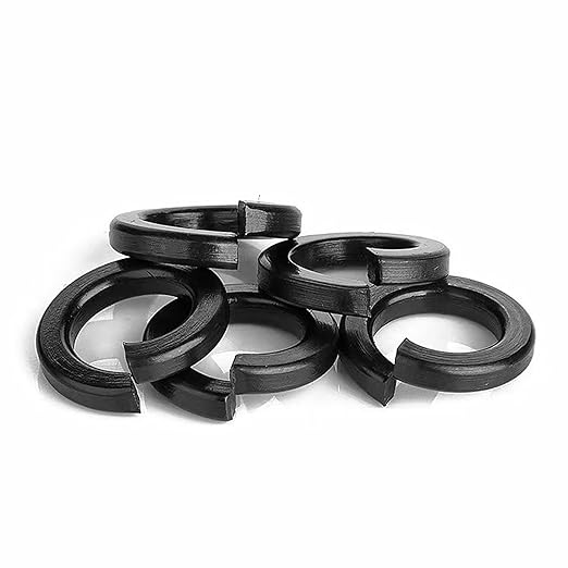 Instockbolt 1/4" Black Split Lock Washer, 18-8 (304) Stainless Steel Spring Lock Washer 100PCS