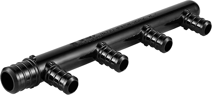EFIELD 4 Outlets Closed Poly PPSU Barb Crimp Pex Manifold: 3/4 Trunk, 1/2" Port (4Outlets), F2159 (4 Ports) (Pack of 2),(PPSU1807043-2PCS)