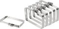 uxcell 6Pcs 304 Stainless Steel Rectangular Hose Clamp, Adjustable 3.9 x 2 Inch Square Worm Gear Duct Pipe Tube Clamps for Ducting Bracket Cable Tray Bridge Project Systems, Silver
