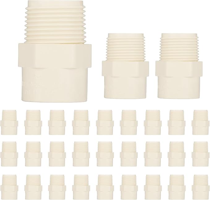 (30 Pack) EFIELD CPVC CTS Male Adapter Fittings, 3/4" Slip X 3/4" Male Thread,(CPVC034-10-30PCS)