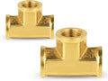 2-PCs HeSun Brass Pipe Fitting, 1/8" x 1/8" x 1/8" NPT Female Thread Tee