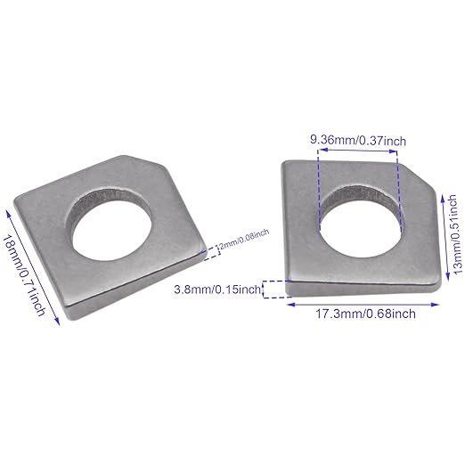 4PCS Heavy Duty Missing Angle Washer 304 Stainless Steel M8 Square Beveled Washers Suitable for Slot Section