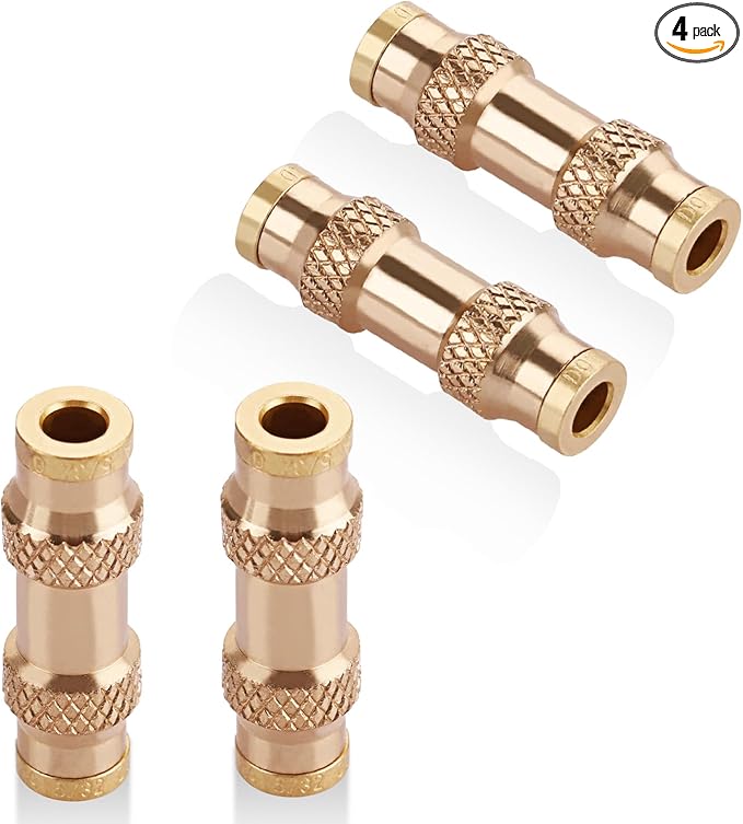 4pcs 5/32 "Tube OD Push to Connect Union Fittings, Air Brake Line Fitting, Air Brake Union 5/32" Tube OD for Trucks Trailers and Industrial
