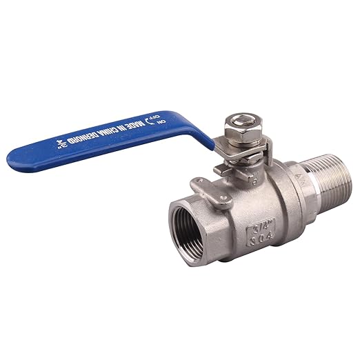 DERNORD Full Port Ball Valve 3/4 Inch - Male x Female Stainless Steel 304 Heavy Duty for Water, Oil, and Gas,1000WOG (3/4 Inch NPT)