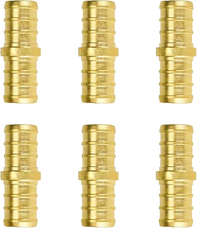 SUNGATOR 6-Pack 1/2" Pex Coupling, No Lead Brass, 1/2 Inch Pex Fittings, NSF, UPC Certified