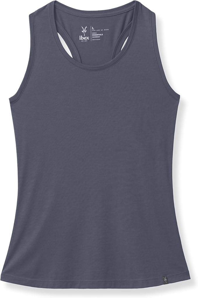 IBEX Essentials Merino Wool Racerback Tank Top for Women | Lightweight Workout Tank Top for Hiking, Running & Layering