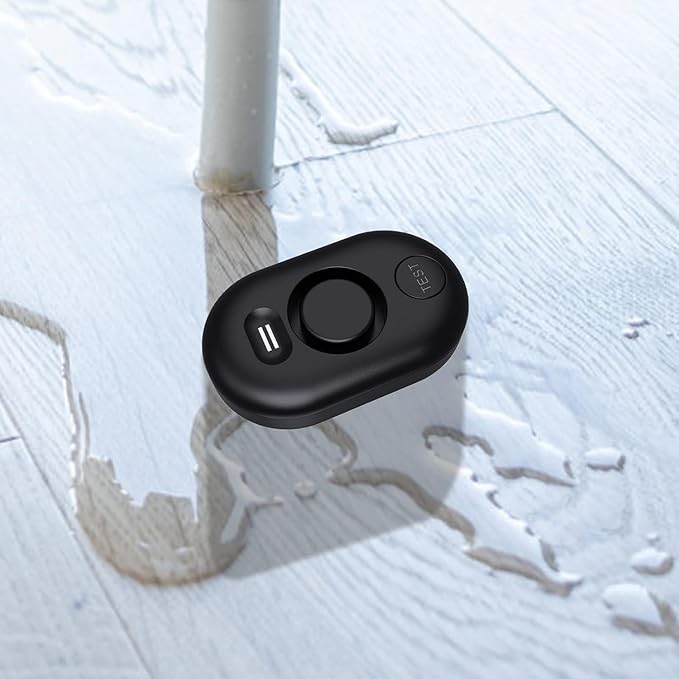 5 Pack WD60 Water Leak Detectors for Home, 100dB Water Sensor Alarm for Basement, Leakage Detection Device for Pipe/Drain/Under Sink Drip, Floor Flood in Bathroom/Kitchen/Toilet/Laundry Room, Black
