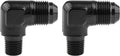 EVIL ENERGY 8AN to 1/4" NPT Male 90 Degree Fitting Adapter Aluminum 2PCS
