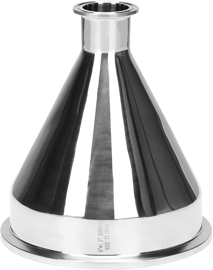 DERNORD Sanitary Fitting Reducer Fitting SUS304 Tri Clamp Ferrule Style 6" Tube OD to 1.5" Tube OD