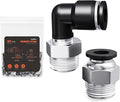 3/8"OD x 3/8"NPT Thread Push to Connect Fittings Kits - 20PCS Air Line Connectors with Straight, Elbow - Quick Connect Pneumatic Fittings, Push Lock Air Hose Fittings for Compressor, Air Tools, Tubing