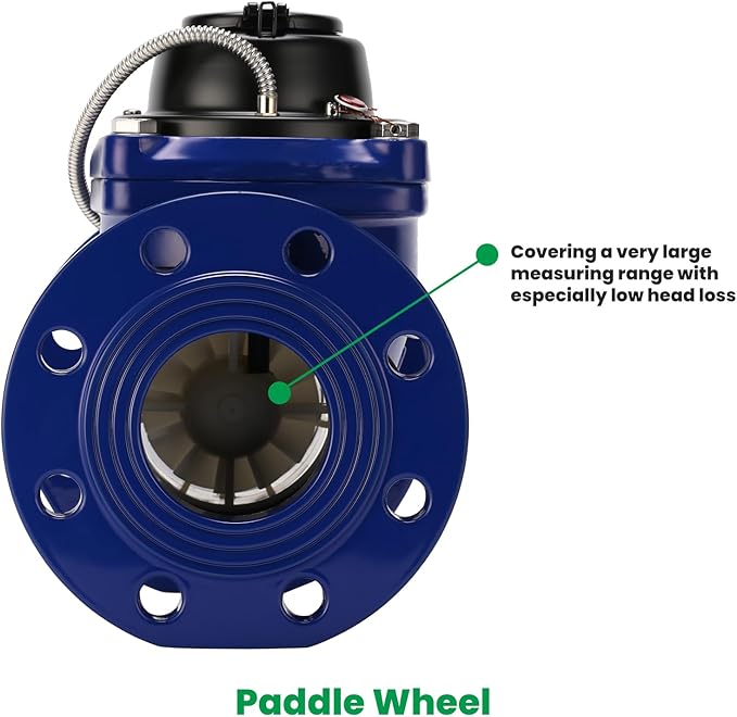 Watflow 3" WoltmannHelix Water Meter,Detachable Water Meter,Pulse Output, Epoxy-Coated Cast Iron,Resistant Seals（Cubic,Non-Potable Use）