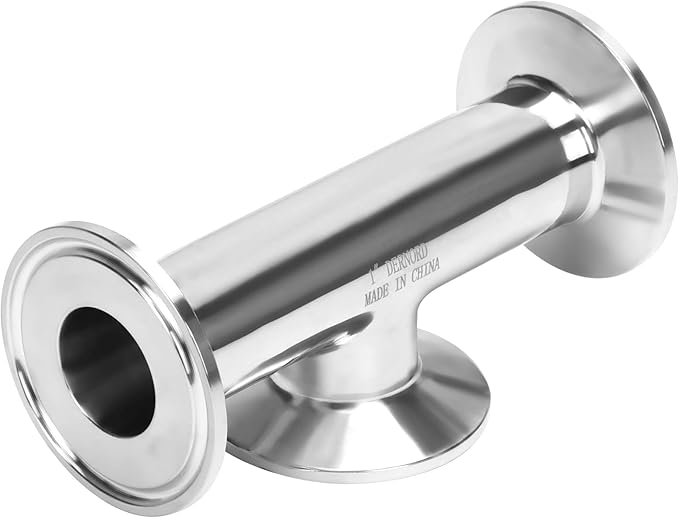 DERNORD 1.5 Inch Tri Clamp Tee 3 Way Instrument Tee Fittings Stainless Steel 304,25mm Pipe OD for Brewing System
