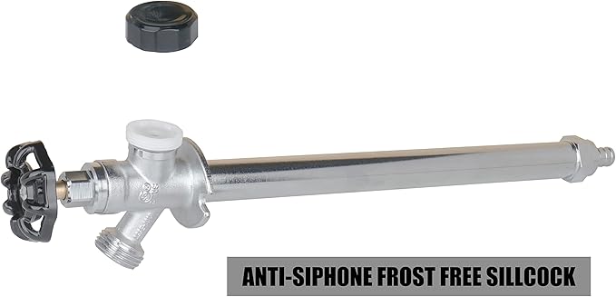 WHK 10 Inch Frost Anti-Siphon Sillcock 1/2 Inch PEX B X 3/4 Inch Hose Bibb,Frost Proof Outdoor Faucet Bib with Vacuum Breaker-Frost Free Spigot PEX Crimp Connection(Brass)
