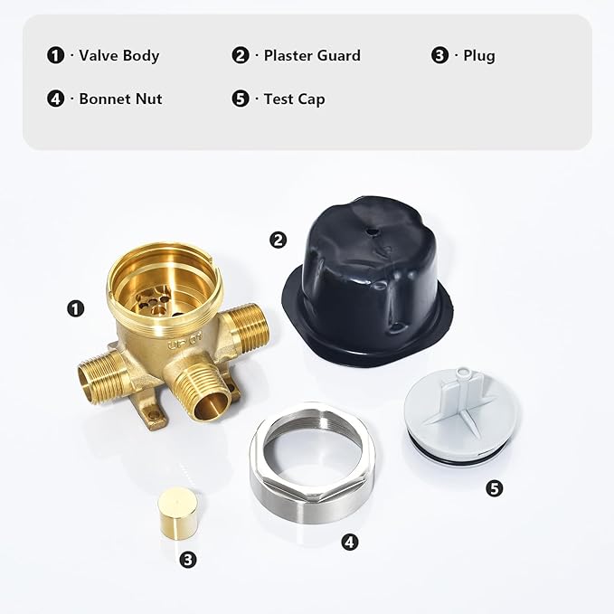 R11000 Rough-In Valve for D 3-Setting or 6-Setting Shower Diverter Faucet, Compatible With D 3 Way or 6 Way Trim Kits, Brass Construction