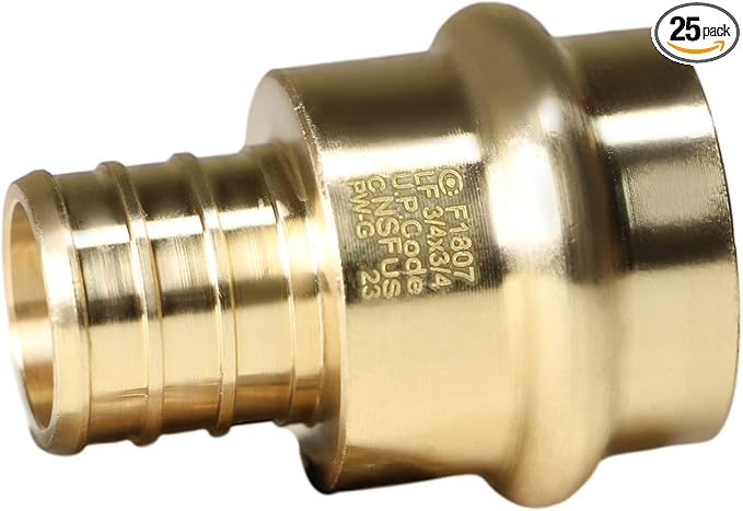 XFITTING 3/4 inch Pex B x 3/4 inch Press Coupling, 202-3-5=25XX, 25 Pieces