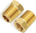 1/4 Inch NPT Male Thread to 1/8 Inch NPT Female Thread Brass Pipe Fitting, Reducing Hex Head Hose Bushing Adapter Convert Pack of 2