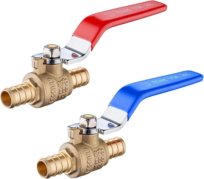 (Pack of 40) EFIELD 1/2 Inch Pex Crimp Brass Full Port Shut-off Ball Valve for Hot and Cold Water, UPC Certified,(VALVE004-40PCS)