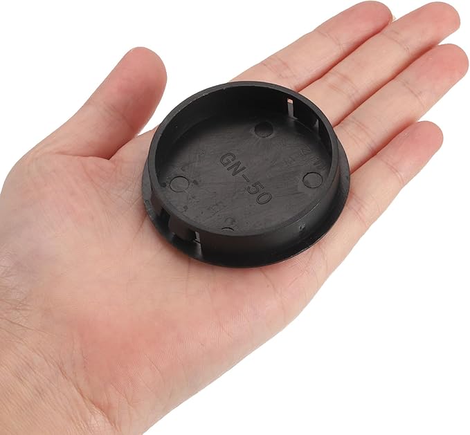 uxcell 1-61/64" Plastic Hole Plugs, 36Pcs Flush Type Panel Round Snap in Fastener Knockout Locking Plugs for Furniture Insert End Caps Panels, Black