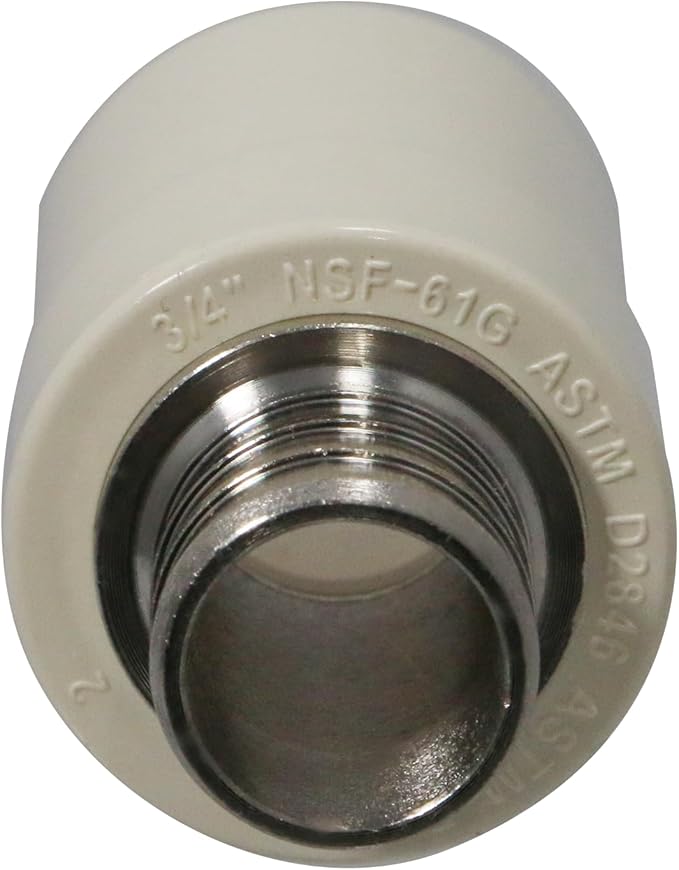 XFITTING 3/4 inch Pex X 3/4 inch Cpvc Coupling, Transition Coupling, Brass Pex B Crimp Fittings - Brass, 2 Pieces