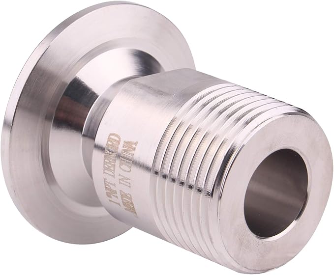 DERNORD 1.5''Tri clamp Adapter to 1 inch MNPT Thread Ferrule Sanitary Pipe Fitting