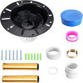 Freestanding Tub Drain Rough-in Kit, Bathtub Drain Kit with PVC Plastic Adapter and Brass Tail Pipes, Compatible for Freestanding Bathtub, Floor Mounted, Copper Bathtub, Black