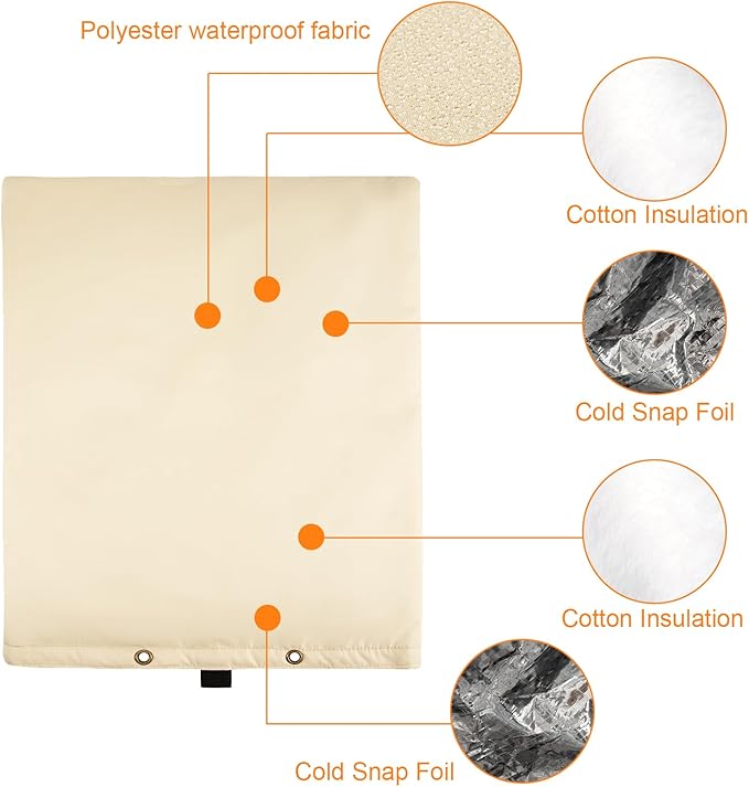 Insulated Backflow Preventer Pouch - Outdoor Pipe Insulation for Winter, Well Pump & Sprinkler Valve Protection