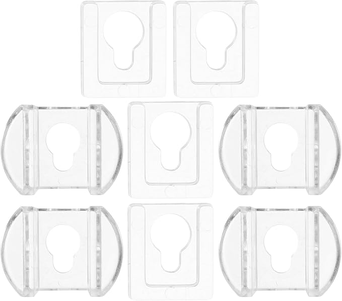 8pcs Transparent Acrylic Frame Hangers Interlocking Keyhole Clips for Photo Albums Mirror Holder Wall Mounting Brackets Adhesive No Residue Damage