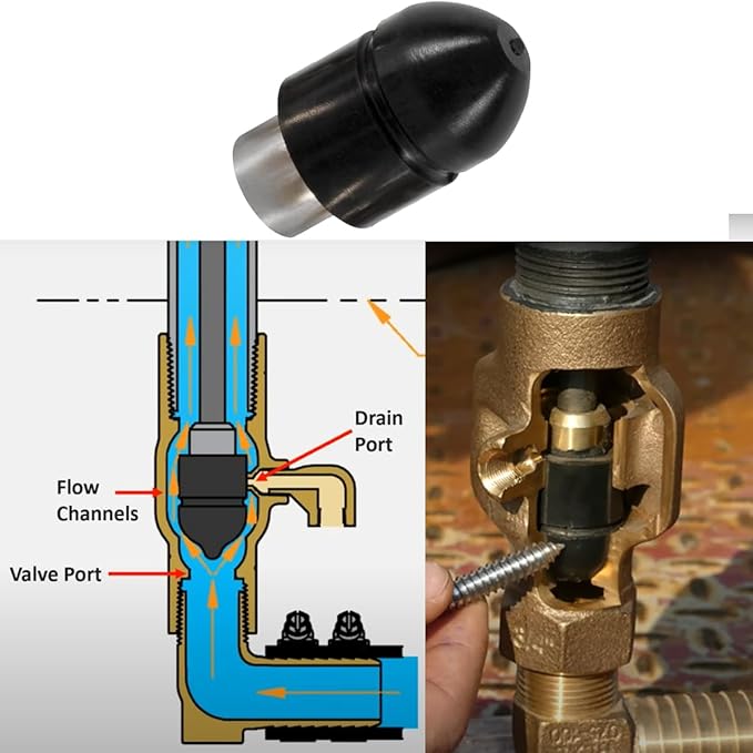 9401324 Yard Water Hydrant Repair Kit & 8842 Plunger Fit for Simmons 800LF 800SB 4800LF 5800LF 6800LF Series Frost Proof Landscape Outdoor Yard Hydrant