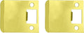 QCAA Solid Brass Extended Lip Strike, 3''X2-1/4", Polish Brass, 2 Pack, Made in Taiwan