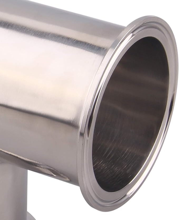 DERNORD Clamp Tee 3 Way Stainless Steel 304 Sanitary Fitting Fits 3" Ferrule Tri-clamp (Pipe OD 91mm)