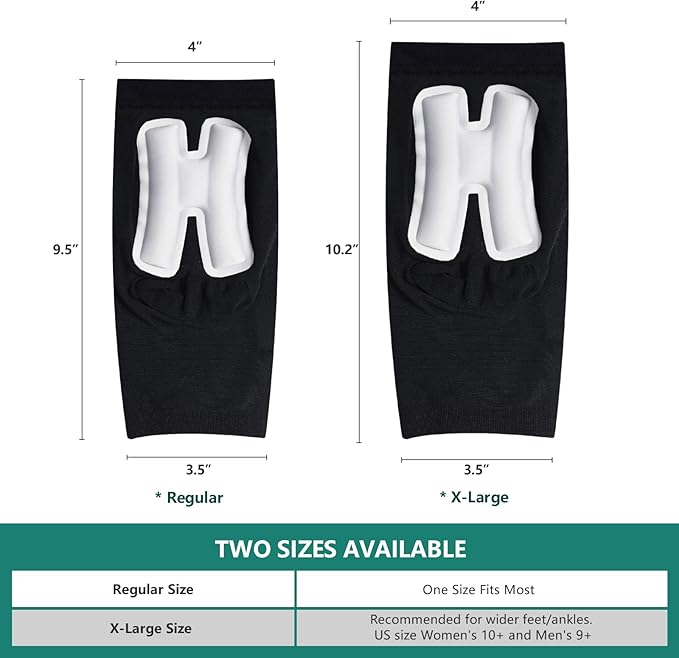 Welnove Achilles Tendonitis Heel Protector Sleeves H-Shape Achilles Tendon Support Compression Gel Padded Sleeve Socks for Cushion of Bursitis, Tendonitis, Tenderness, Dry Cracked - Regular