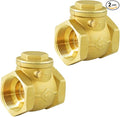 WiseWater 2 Pack 3/4" Brass Swing Check Valve, In-line Check Valve, Horizontal One-Way Non Return Check Valve for Pipe System (DN20)