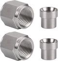 6AN Hardline Stainless Steel Tube Nut and Sleeve Fitting for 3/8" OD Tubing, 2 Sets