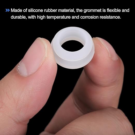 MECCANIXITY 20Pcs Snap Rubber Grommet Plug Mount Dia 13.5mm ID 10.3mm Narrow Groove Width 2mm Seal Anti-Scratch for Electrical Box Cable Pipes Transparent