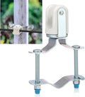 Blulu Heavy Duty Wire Holder, Adjustable Porcelain Wire Holder, 1-1/4" - 3" Adjustable Bracket, Steel Clamp Fits Around Any Pipe or Pole, Ceramic Head for Cables or Wires as an Insulator