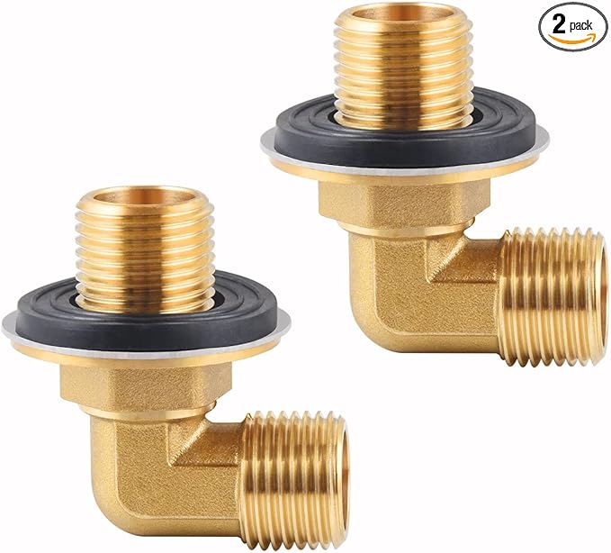 Wall Mount Commercial Faucet Installation kit,Brass 90 dergee backsplash Mount Set for Stainless Steel Commercial Kitchen Prep & Utility Sink,Lead-Free 2 Pack