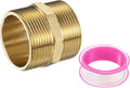 PATIKIL Brass Pipe Fitting, 1-1/2" BSP Male x 1-1/2" BSP Male Thread Connector Brass Hex Nipple Pipe Fitting Adapter for Gas Water Refrigeration System Conversion
