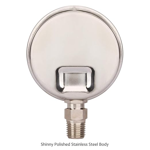 MEASUREMAN Lead-Free Glycerin Filled Reverse Osmosis Pressure Gauge, 2-1/2" Dial Size, 1/4" NPT Lower Mount, 0-150psi/Mpa