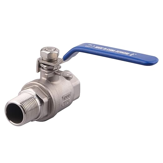DERNORD Full Port Ball Valve 3/4 Inch - Male x Female Stainless Steel 304 Heavy Duty for Water, Oil, and Gas,1000WOG (3/4 Inch NPT)