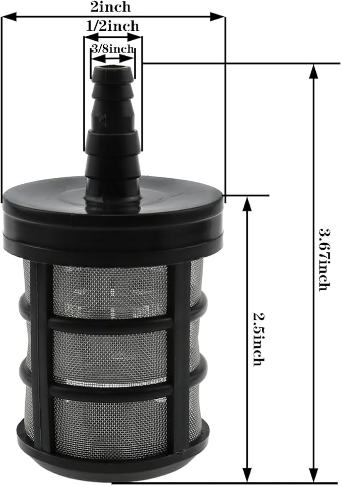 Stainless Steel Encryption Filters Double-Layers Stainless Steel Encryption Garden Hose Strainer with 3/8", 1/2" Barb Connection for Sprayer，Car Washers，Oil Pumps and Industrial Equipment (2 Packs)