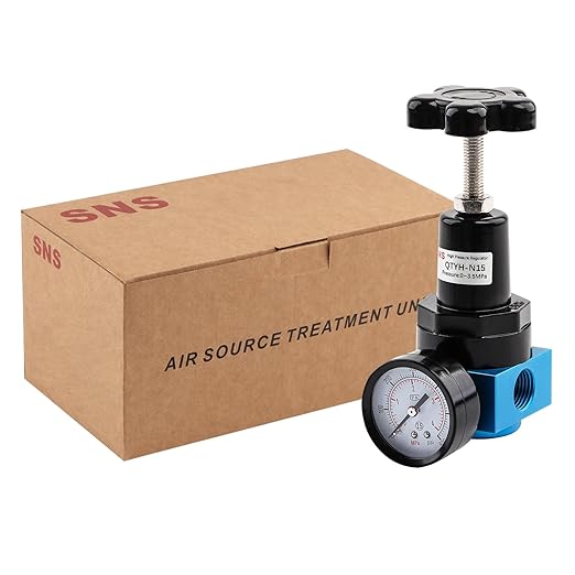 SNS Air Pressure Regulator Female Thread 1/2 NPT 0-500 PSI Adjustable, Bracket, with Gauge QTYH-N15