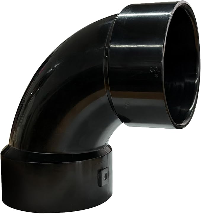 LESSO 2" ABS 90 Degree Sweep Elbow, 2 inch ABS Pipe Fittings High Flow Capacity White for Plumbing and Pool Systems, SCH40 Black